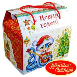 Детский новогодний подарок в картонной упаковке весом 950 грамм по цене 1108 руб в Заволжье